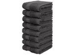 Gaestehandtuecher OTTO HOME "Vanessa, 8 Gästehandtücher, 30x50cm, in Standard- und Premium-Qualität", anthrazit, B:50cm L:30cm, Walkfrottee, Obermaterial: 100% Baumwolle, Handtücher, Handtücher mit Bordüre, 100% Baumwolle, einfarbig, weich