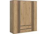Schrank-Set HOME AFFAIRE "ALVA, in den Breiten 160 & 240 cm, Paneeloptik, Schlafzimmerschrank", braun (artisan eiche nachbildung, anthrazit), B:160cm H:192cm T:56cm, Kastenmöbel-Sets, Kleiderschrank Kombination, bestehend aus: 2 Schränken á 80 cm Breite