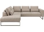 Ecksofa MUSTERRING "JUSTB PM100, stilvoller Lounge-Komfort von Musterring", beige (greige), B:268cm H:88cm T:232cm, 92% Polyester, 8% Baumwolle, Sofas, Ecksofa, Kollektion Bettina Zimmermann, optionaler Sitzvorzug & Fuß-Auswahl