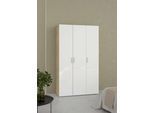 Kleiderschrank HOME AFFAIRE "Pepe Drehtürenschrank, Stauraum", braun (eiche struktur, weiß hochglanz), B:118,1cm H:200,9cm T:49,8cm, Holzwerkstoff, Schränke, Kleiderschrank, Breite 79 oder 118 cn, Höhe 200,9 cm