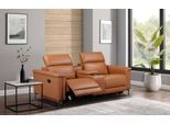 2-Sitzer OTTO HOME "LUND,Lederoptik, Kinosofa, Relaxfunktion, TV-Sessel, man./elektrisch", braun (cognac), B:195cm H:97cm T:99cm, Kunstleder 100% Polyurethan, Sofas, 2-Sitzer, elektri. mit USB-A, Kopfteilverstellung, Getränkehalter u. Staufach