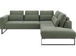 Ecksofa MUSTERRING "JUSTB PM100, stilvoller Lounge-Komfort von Musterring", grün (turtle), B:268cm H:88cm T:232cm, 94% Polyester, 6% Nylon, Sofas, Ecksofa, Kollektion Bettina Zimmermann, optionaler Sitzvorzug & Fuß-Auswahl