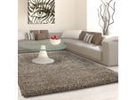 Hochflor-Teppich AYYILDIZ TEPPICHE "Life Shaggy 1500", grau (taupe), B:80cm H:30mm L:150cm, Kunstfaser, Teppiche, Hochflor-Teppich, Langflor, uni, große Farbauswahl, robust, auch als Läufer und in rund