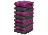 Gaestehandtuecher OTTO HOME "Vanessa, 8 Gästehandtücher, 30x50cm, in Standard- und Premium-Qualität", beere anthrazit, B:50cm L:30cm, Walkfrottee, Obermaterial: 100% Baumwolle, Handtücher, Gaestehandtuecher, Handtücher mit Bordüre, 100% Baumwolle, einfarbig, weich