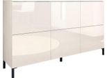 Kommode BORCHARDT MÖBEL "Haama, Sideboard mit Metallfüßen, Push-to-open-Technik, Breite 139 cm", weiß (weiß hochglanz), B:139cm H:80cm T:35cm, Holzwerkstoff, Sideboards, Kommode, Breite 139 cm