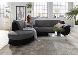Ecksofa TRENDMANUFAKTUR "Rondo 3, zeitlos & bequem, Materialmix, L-Form, Breite 265cm", schwarz-weiß (schwarz, schwarz, weiß), B:265cm H:85cm T:190cm, Kunstleder SOFTLUX / Struktur (77% Polyester; 23% Polyacryl);Luxus-Microfaser ALCAZAR (100% Polyester) / Feinstruktur (100% Polyester), Sofas, Ecksofa, wahlweise mit Federkern für mehr Komfort, wahlweise mit Bettfunktion