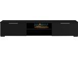 TV-Board HOME AFFAIRE "Match, TV-Möbel, Fernsehtisch, TV-Unit, Media-Möbel, Sideboard", schwarz (matt schwarz), B:172,7cm H:33,1cm T:39,9cm, Holzwerkstoff, Sideboards, TV-Board, mit 2 Schubladen und 1 offenen Fach, Breite 172,7 cm, Höhe 33 cm