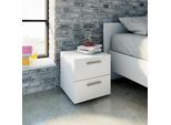 Nachtkommode HOME AFFAIRE "Pepe, Nachttisch, Nachtschrank, Beistelltisch", weiß, B:40cm H:42,3cm T:40,3cm, Holzwerkstoff, Sideboards, Nachtkommode, mit 2 Schubläden, Breite 40, Höhe 42 cm