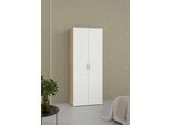 Kleiderschrank HOME AFFAIRE "Pepe Drehtürenschrank, Stauraum", braun (eiche struktur, weiß hochglanz), B:78,7cm H:200,9cm T:49,8cm, Holzwerkstoff, Schränke, Kleiderschrank, Breite 79 oder 118 cn, Höhe 200,9 cm
