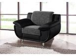 Sessel TRENDMANUFAKTUR "Rondo 3, Loungesessel, Breite 121cm", schwarz-weiß (schwarz, schwarz, weiß), B:121cm H:85cm T:94cm, Luxus-Microfaser ALCAZAR (100% Polyester) / Feinstruktur (100% Polyester);Kunstleder SOFTLUX / Struktur (77% Polyester; 23% Polyacryl), Sessel, Sessel, wahlweise mit komfortablem Federkern, mit extra breiten Armlehnen