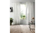 Gardine OTTO HOME "Sirii", weiß (beige), B:140cm H:225cm, Polyester, Polyester, Gardinen, Gardine, Halbtransparent, angenehme Haptik, mit Querstreifen, modern