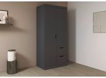 Kleiderschrank OTTO HOME "Mehrzweckschrank Aktenschrank Möbel Mietswohnung Schlafzimmer MARLENE", grau (graumetallic), B:91cm H:203cm T:56cm, Holzwerkstoff, Schränke, Kleiderschrank, in 3 Breiten 91/136/181 cm im Landhaus-Stil MADE IN GERMANY