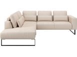 Ecksofa MUSTERRING "JUSTB PM100, stilvoller Lounge-Komfort von Musterring", natur, B:268cm H:88cm T:232cm, 85% Polyester, 15% Viskose, Sofas, Ecksofa, Kollektion Bettina Zimmermann, optionaler Sitzvorzug & Fuß-Auswahl
