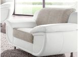 Sessel TRENDMANUFAKTUR "Rondo 3, Loungesessel, Breite 121cm", weiß (weiß, cappuccino), B:121cm H:85cm T:94cm, Luxus-Microfaser ALCAZAR (100% Polyester) / Feinstruktur (100% Polyester);Kunstleder SOFTLUX / Struktur (77% Polyester; 23% Polyacryl), Sessel, Sessel, wahlweise mit komfortablem Federkern, mit extra breiten Armlehnen