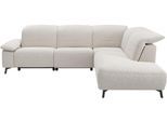 Ecksofa MUSTERRING "MR 370, intelligenter Komfort im modernen Design", beige (nature), B:288cm H:83cm T:241cm, 100% Polyester, Sofas, Ecksofa, Optionale Relaxfunktion, flexible Kopfteile & klappbare Armlehnen