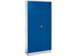 Stahlschrank, Zylinderschloss, B 916 x T 422 x H 1950 mm, lichtgrau RAL 7035/enzianblau RAL 5010