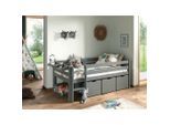 Vipack , Grau , Holz, Holzwerkstoff , Kiefer,Kiefer , 90x200 cm ,