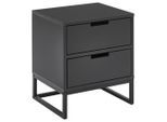 Novel Nachtschrank, Schwarz, Anthrazit, Metall, Holzwerkstoff, 2 Schublade(n) Schubladen, 47.6x53.1x40 cm, Bsci, Typenauswahl, Schlafzimmer, Nachttische