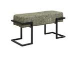 Novel Sitzbank, Grün, Schwarz, Metall, Textil, Ornament, 1-Sitzer, 80x42x33 cm, Esszimmer, Bänke, Sitzbänke