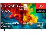 LG QNED-Fernseher "85QNED82B6A", Energieeffizienz: F (A-G), bunt (schwarz), 85 ″, Fernseher