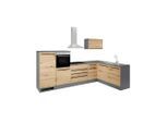 P & B , Anthrazit, Eiche Artisan , Holzwerkstoff , 4 Schublade(n),1 Schublade(n) Schubladen , seitenverkehrt montierbar, L-Form, nur wie online abgebildet bestellbar , A , 320x175 cm ,