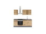 P & B , Anthrazit, Eiche Artisan , Holzwerkstoff , 1 Schublade(n) Schubladen , nur wie online abgebildet bestellbar , A , 220 cm , Küche, Küchenblöcke, Küchenzeilen