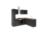 P & B , Schwarz , Holzwerkstoff , 2 Schublade(n) Schubladen , seitenverkehrt montierbar, nur wie online abgebildet bestellbar, L-Form , B , 250x175 cm ,