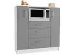 Mid.you Buffet, Anthrazit, Weiß, Holzwerkstoff, 3 Schublade(n) Schubladen, 109x110x40 cm, Küchen, Küchenmöbel, Buffetschränke