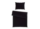Novel Bettwäscheset , Schwarz , Textil , Uni , 160x210 cm , pflegeleicht, atmungsaktiv, schadstoffgeprüft , Heimtextilien, Bettwäsche, Bettwäsche, Satin Bettwäsche