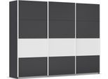 Kleiderschrank OTTO HOME "Mehrzweckschrank Aktenschrank Möbel Mietswohnung Schlafzimmer CORTONA", grau (graumetallic, alpinweiß), B:271cm H:210cm T:62cm, Holzwerkstoff, Schränke, Kleiderschrank, inkl. Inneneinteilung, 2 Stoffboxen extra Einlegeböden MADE IN GERMANY