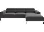 Ecksofa HOME AFFAIRE "Ecksofa, L-Form, incl. Kopfteilverstellung, Breite 258 cm", grau (anthrazit), B:258cm H:71cm T:183cm, 95% Polyester, 5% Nylon, Sofas, Ecksofa, wahlweise elektrische Sitztiefenverstellung