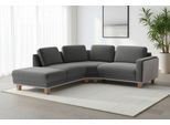 Ecksofa SIT & MORE "Concept", grau (anthrazit), B:223cm H:84cm T:251cm, 100% Polyester, Sofas, Ecksofa, Modernes Sofa in drei Fußfarben zur Auswahl