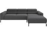 Ecksofa HOME AFFAIRE "Ecksofa, L-Form, incl. Kopfteilverstellung, Breite 258 cm", grau, B:258cm H:71cm T:183cm, 100% Polyester, Sofas, Ecksofa, wahlweise elektrische Sitztiefenverstellung