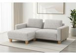 Ecksofa SIT & MORE "Concept", grau (ivory), B:226cm H:84cm T:167cm, 100% Polyester, Sofas, Ecksofa, Modernes Sofa in drei Fußfarben zur Auswahl