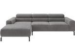 Ecksofa HOME AFFAIRE "Ecksofa, L-Form, incl. Kopfteilverstellung, Breite 258 cm", grau (schwarz, grau), B:258cm H:71cm T:183cm, 88% Polyester, 12% Polyacryl, Sofas, Ecksofa, wahlweise elektrische Sitztiefenverstellung