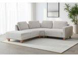 Ecksofa SIT & MORE "Concept", beige (ivory), B:223cm H:84cm T:251cm, 100% Polyester, Sofas, Ecksofa, Modernes Sofa in drei Fußfarben zur Auswahl