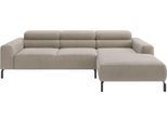 Ecksofa HOME AFFAIRE "Ecksofa, L-Form, incl. Kopfteilverstellung, Breite 258 cm", beige (taupe), B:258cm H:71cm T:183cm, 88% Polyester, 12% Polyacryl, Sofas, Ecksofa, wahlweise elektrische Sitztiefenverstellung
