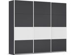 Kleiderschrank OTTO HOME "Mehrzweckschrank Aktenschrank Möbel Mietswohnung Schlafzimmer CORTONA", grau (graumetallic, alpinweiß), B:271cm H:229cm T:62cm, Holzwerkstoff, Schränke, Kleiderschrank, inkl. Inneneinteilung, 2 Stoffboxen extra Einlegeböden MADE IN GERMANY