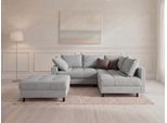Ecksofa OTTO HOME "Antonia L-Form, B: 215 cm", silbergrau, B:302cm H:86cm T:184cm, 100%Polyester, Sofas, Ecksofa, Ecksofa, Rückenkissen, ottomane beidseitig montierbar, Bonnelfederkern