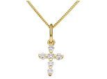 Kettenanhänger FIRETTI "Schmuck Geschenk Gold 333 Halsschmuck Anhänger für Halskette Kreuz", gold (gelbgoldfarben, kristallweiß, kristallweiß), Schmuckanhänger, Damen, Gelbgold 333, 0,5 g, Kettenanhänger, mit Zirkonia (synth.)