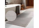 Teppich ELLE DECORATION "Dolomite", beige (creme grau), B:80cm H:9mm L:240cm, Polypropylen, Teppiche, Teppich, Wohnzimmer, Schlafzimmer, Läufer, Hoch-Tief Effekt, Flur, Glanz