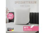 Daunenkissen SPESSARTTRAUM "FIRST CLASS", weiß, B:60cm L:60cm, Bezug: 100% Baumwolle. Füllung: 60% Daunen, 40% Federn, Kopfkissen, hergestellt in Deutschland, allergikerfreundlich