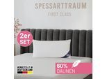 Daunenkissen SPESSARTTRAUM "FIRST CLASS", weiß, B:40cm L:60cm, Bezug: 100% Baumwolle. Füllung: 60% Daunen, 40% Federn, Kopfkissen, hergestellt in Deutschland, allergikerfreundlich