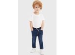 Schlupfjeans LEVI'S KIDS "LVB SKINNY DOBBY PULL ON PANTS", Mädchen, Gr. 24/92, N-Gr, blau (dunkelblau used), Denim/Jeans, Obermaterial: 67% Baumwolle, 28% Polyester, 3% Viskose, 2% Elasthan, skinny fit, Jeans Schlupfjeans, for Baby BOYS