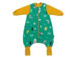 Babyschlafsack SCHLUMMERSACK "Schlafsack mit Füßen 3.5 Tog" Gr. 80, grün (waldtiere), Schlafsäcke, Baby, L: 80cm, Obermaterial: 100% Baumwolle CO(Bio)., L:80cm