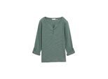 TOM TAILOR Damen Langarmshirt mit Turn-Up-Funktion, grün, Meliert, Gr. M
