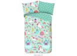 Möbelix , Mintgrün , Textil , Einhorn , 140x200 cm , Oeko-Tex® Standard 100, BCI (Better Cotton Initiative) , atmungsaktiv , Heimtextilien, Schlaftextilien, Bettwäsche, Renforcé Bettwäsche