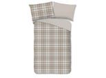 Möbelix , Sandfarben, Beige, Ecru , Textil , Karo , 140x200 cm , Oeko-Tex® Standard 100, BCI (Better Cotton Initiative) , atmungsaktiv, weiche und anschmiegsame Oberfläche , Heimtextilien, Schlaftextilien, Bettwäsche, Flanell Bettwäsche
