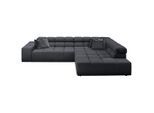 Hom`in Ecksofa, Anthrazit, Kunststoff, 4-Sitzer, Füllung: Schaumstoff, Ottomane rechts, L-Form, 319x215 cm, Blauer Engel, Goldenes M, Oeko-Tex® Standard 100, DGM-Klimapakt, Typenauswahl, Lederauswahl, Stoffauswahl, Armteilvarianten, seitenverkehrt erhältlich, Hocker Rücken echt, Wohnzimmer, Sofas & Couches, Wohnlandschaften, Ecksofas