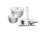ZWILLING Fresh & Save BOWLS Vakuum Starter Set, Edelstahl / M/L, 9-tlg, Silber-Weiß